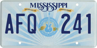 MS license plate AFQ241