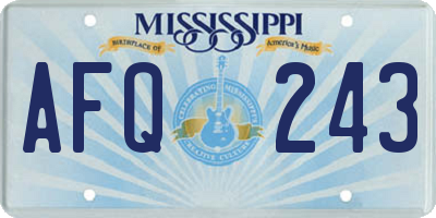 MS license plate AFQ243