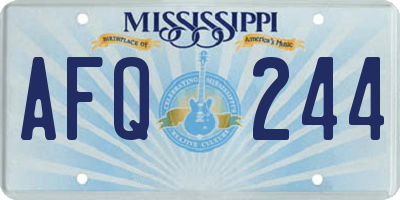 MS license plate AFQ244