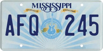 MS license plate AFQ245