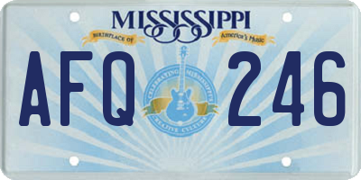 MS license plate AFQ246