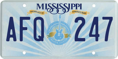 MS license plate AFQ247