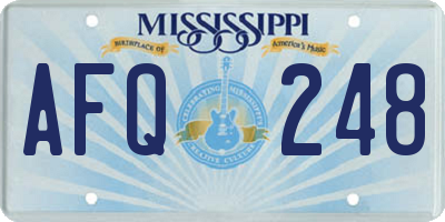 MS license plate AFQ248