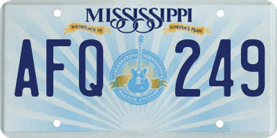 MS license plate AFQ249