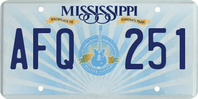 MS license plate AFQ251