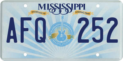MS license plate AFQ252