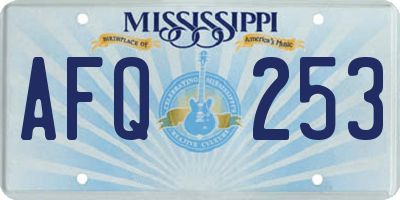 MS license plate AFQ253