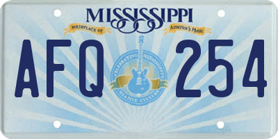 MS license plate AFQ254