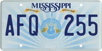 MS license plate AFQ255