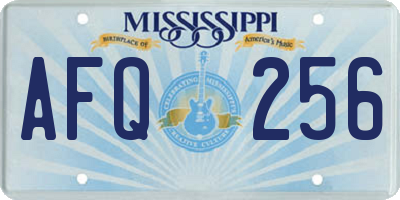 MS license plate AFQ256