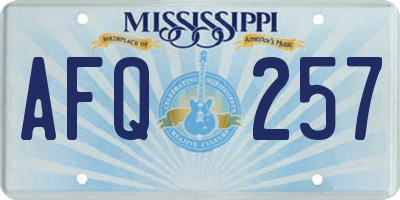 MS license plate AFQ257