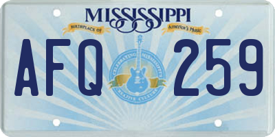 MS license plate AFQ259
