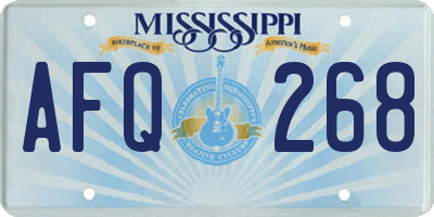 MS license plate AFQ268
