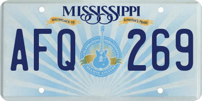 MS license plate AFQ269