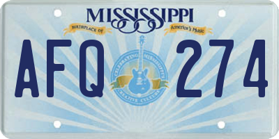 MS license plate AFQ274