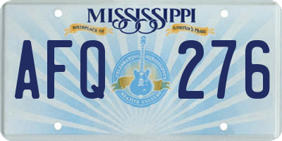 MS license plate AFQ276