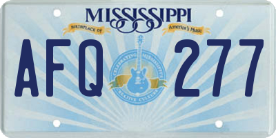 MS license plate AFQ277