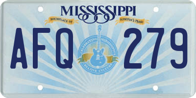 MS license plate AFQ279