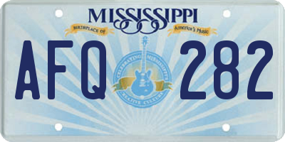 MS license plate AFQ282