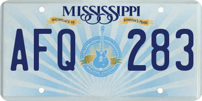 MS license plate AFQ283