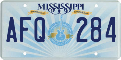 MS license plate AFQ284