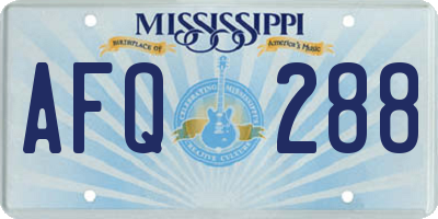 MS license plate AFQ288