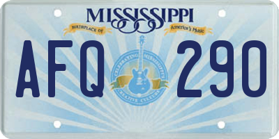 MS license plate AFQ290