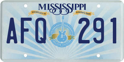 MS license plate AFQ291
