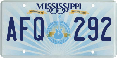 MS license plate AFQ292