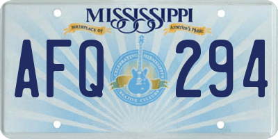 MS license plate AFQ294
