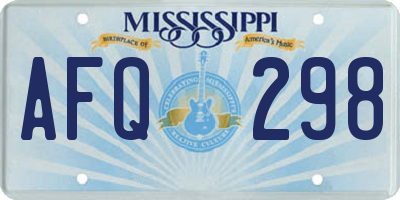 MS license plate AFQ298