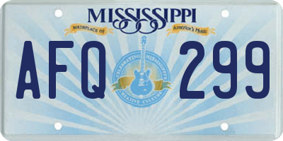 MS license plate AFQ299