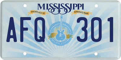 MS license plate AFQ301
