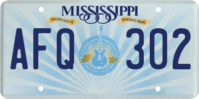 MS license plate AFQ302