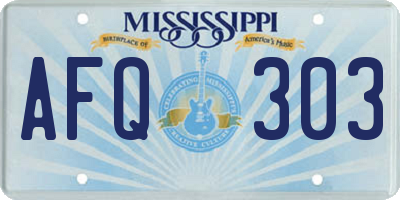 MS license plate AFQ303