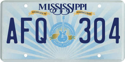 MS license plate AFQ304