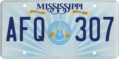 MS license plate AFQ307