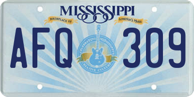 MS license plate AFQ309