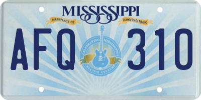 MS license plate AFQ310