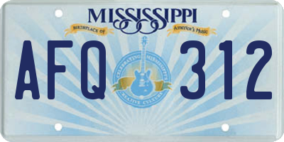 MS license plate AFQ312