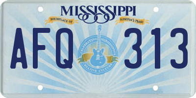 MS license plate AFQ313