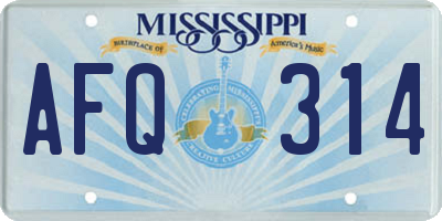 MS license plate AFQ314