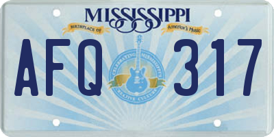MS license plate AFQ317