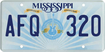 MS license plate AFQ320