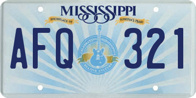 MS license plate AFQ321