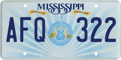 MS license plate AFQ322