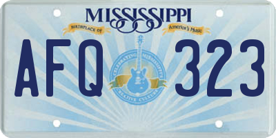 MS license plate AFQ323