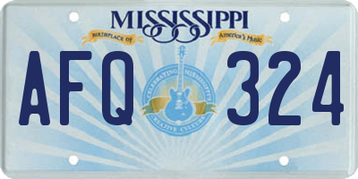 MS license plate AFQ324