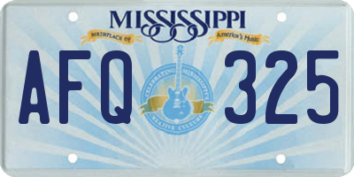 MS license plate AFQ325