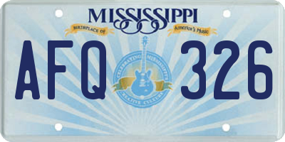 MS license plate AFQ326